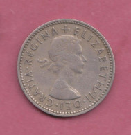 Great Britain, 1960- 1 One Shilling- Elizabeth II English Shield- Copper-nickel- Obverse Young Laureate Bust Of Queen - I. 1 Shilling