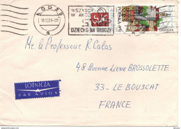 1969 Lettre Par Avion De Lodz Pour Faculté Des Sciences De Bordeaux - Briefe U. Dokumente