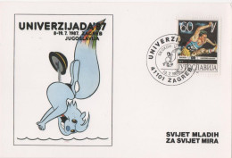 Yugoslavia, Universiade Zagreb 1987, Diving - Covers & Documents