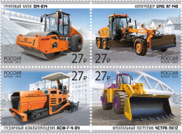 Russia. 2023. Domestic Road-building Machinery (MNH OG **) Block Of 4 Stamps - Unused Stamps